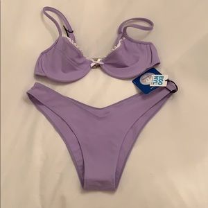 Bamba Swim Lavender Purple Bustier Bikini Set